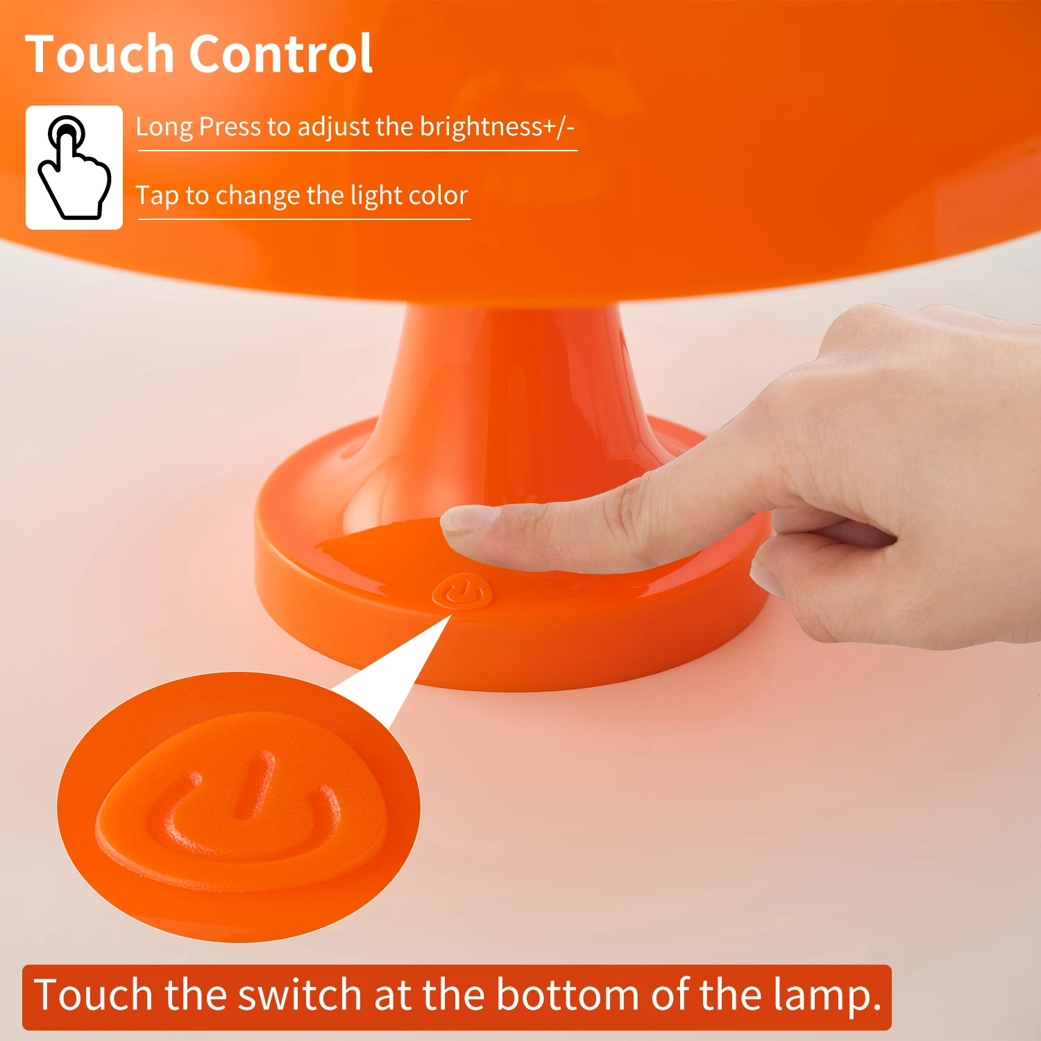 Lámpara de mesa LED, luz de dormitorio, lámpara de mesa clásica con forma de seta, diseño moderno Bauhaus, luz de ambiente