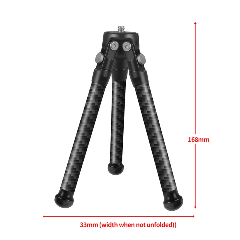 Kohlefaser-Mini-Stativ, multifunktionales SLR-Vlog-Stativ, 5 kg maximale Belastung mit 1/4 Zoll Schraube für Kamera, Smartphone, Live-Halterung – Detail 19