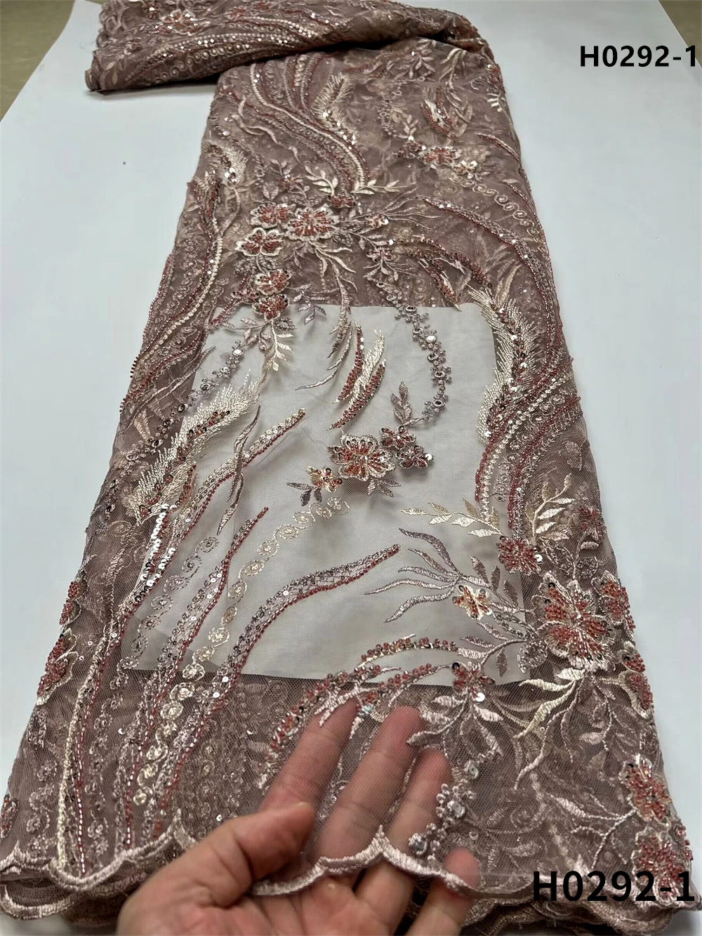 Nigerian Water Soluble Sequins Lace Fabric, High Quality Embroidery, French Tulle, Wedding Party Dress, 5Yards, H0292-1, 2024