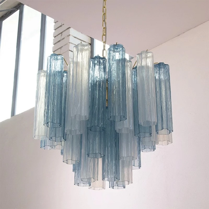 French Design Led Chandelier Colorized Glass Lighting Suspension Luminaire For Living Room Kitchen Bedroom Ceiling Hanging Light