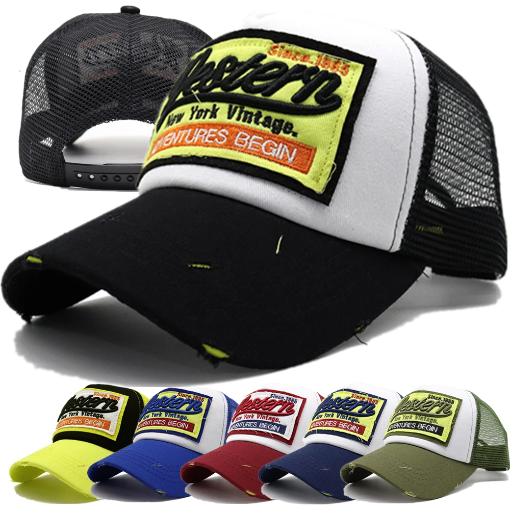 Unisex Trucker Hut Männer Brief Stickerei Baseball kappe Outdoor Sport kappe