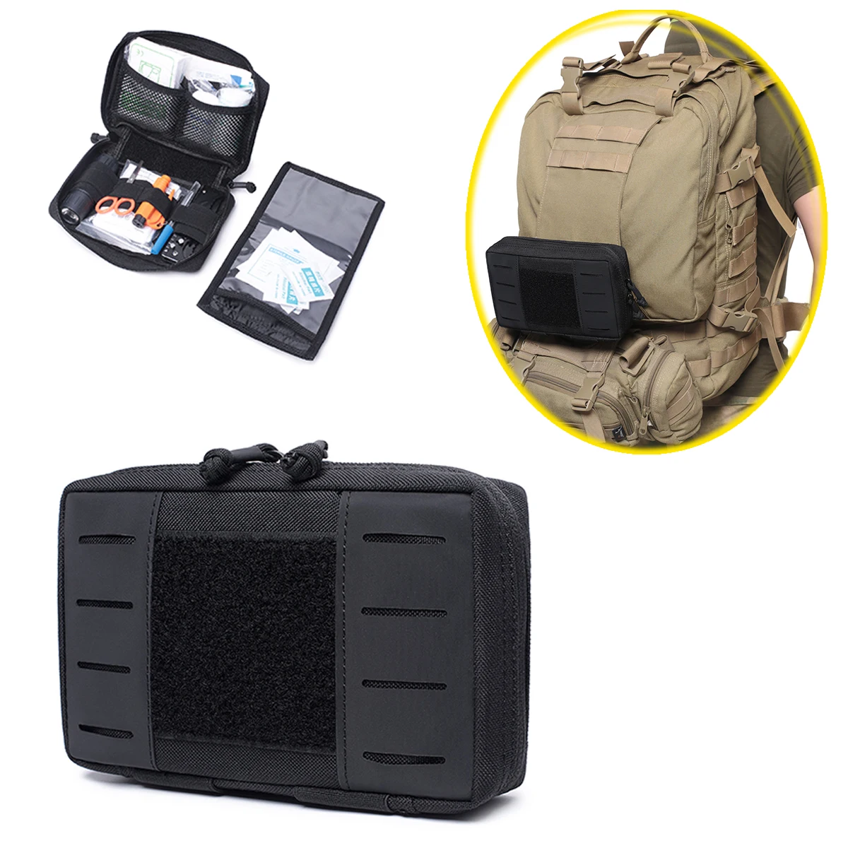 Kit de primeiros socorros tático EMT Medical IFAK Bag Molle de emergência Bolsa de viagem Pacote de armazenamento para acampar, casa, caminhadas, caça