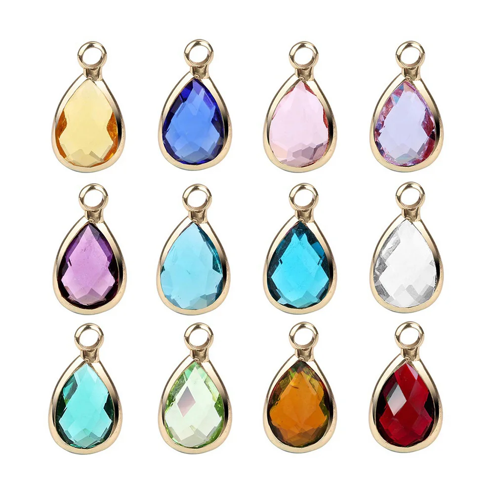 30Pcs DIY Water Drops Pendant Jewelry Accessories Durable Practical Use Beautiful Colors Necklace Earring Bracelet Supplies