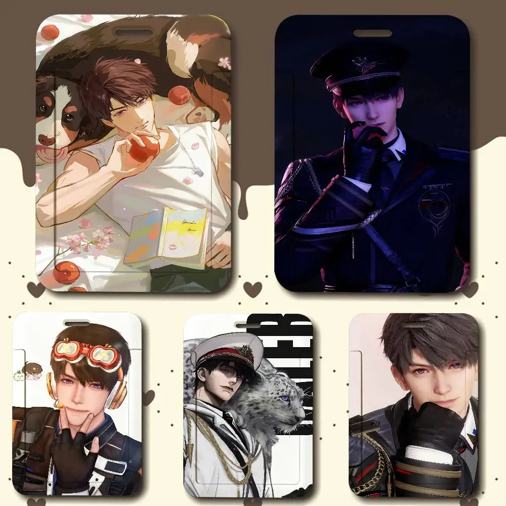 Love And Deepspace Caleb Card Holder Neck Strap Pendant Door Badge Holder Lanyards Keychain Work Credential Case Gift