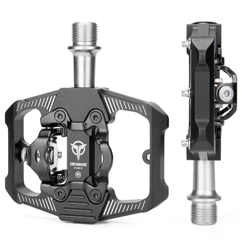 

1 Pair Bike Pedals For SPD Dual Self-locking Bicycle Platform Pedals Non-slip Clipless To Flat Pedal For MTB Road Bike
