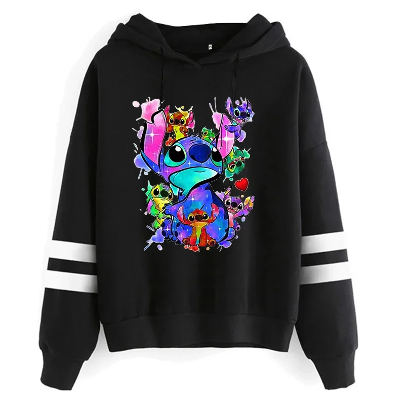 Disney-Mulheres Lilo e Stitch Cartoon Hoodies, Anime Manga Hoody, Roupas Femininas, Moletom Engraçado de Natal, Bonito, Y2k