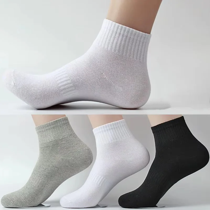 3Pairs/pack Solid Color Socks Women Men Quality Cotton Black White All-match Short Socks Casual Sports Summer Autumn Couple Sock