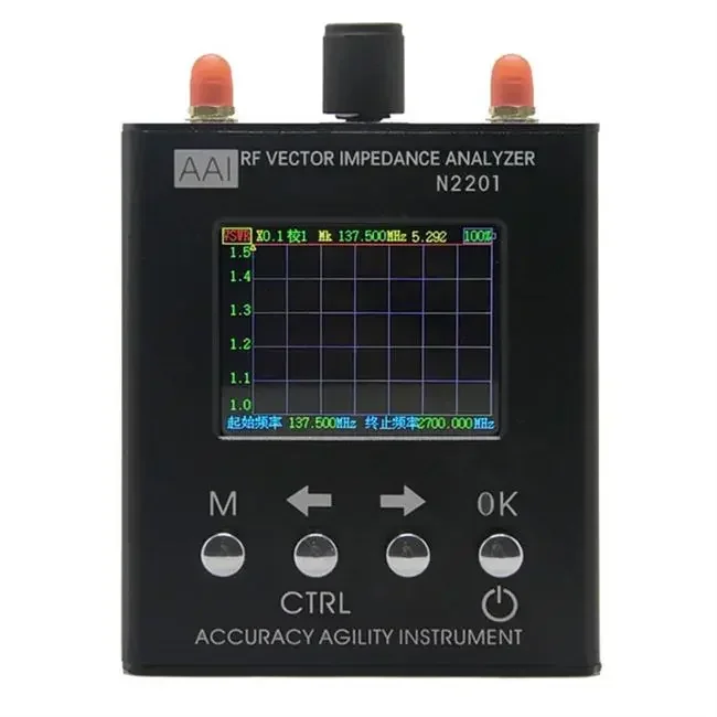 English version 137MHZ-2.7GHZ UV RF Vector Impedance ANT SWR Antenna Analyzer Meter Tester N2201SS