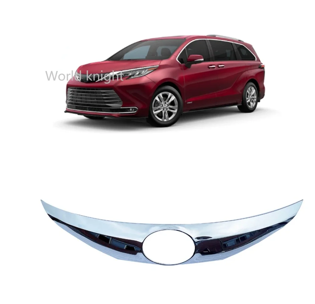 For TOYOTA Sienna (XL40) 2021 2022  ABS Chrome Front Head Car Face Logo Upper Air Intake Vent Airscoop Grille Trim