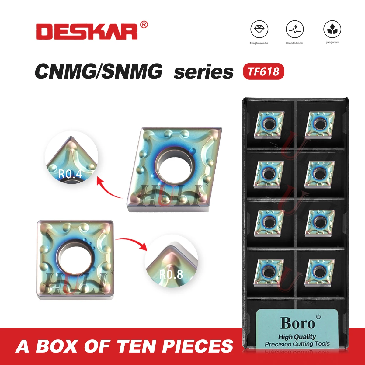 

DESKAR CNC lathe Numerical Control Hardened Steel 100% Original TF618 SNMG120408 /120412 MA CNMG120404-MA TF618 Cutting Toolss