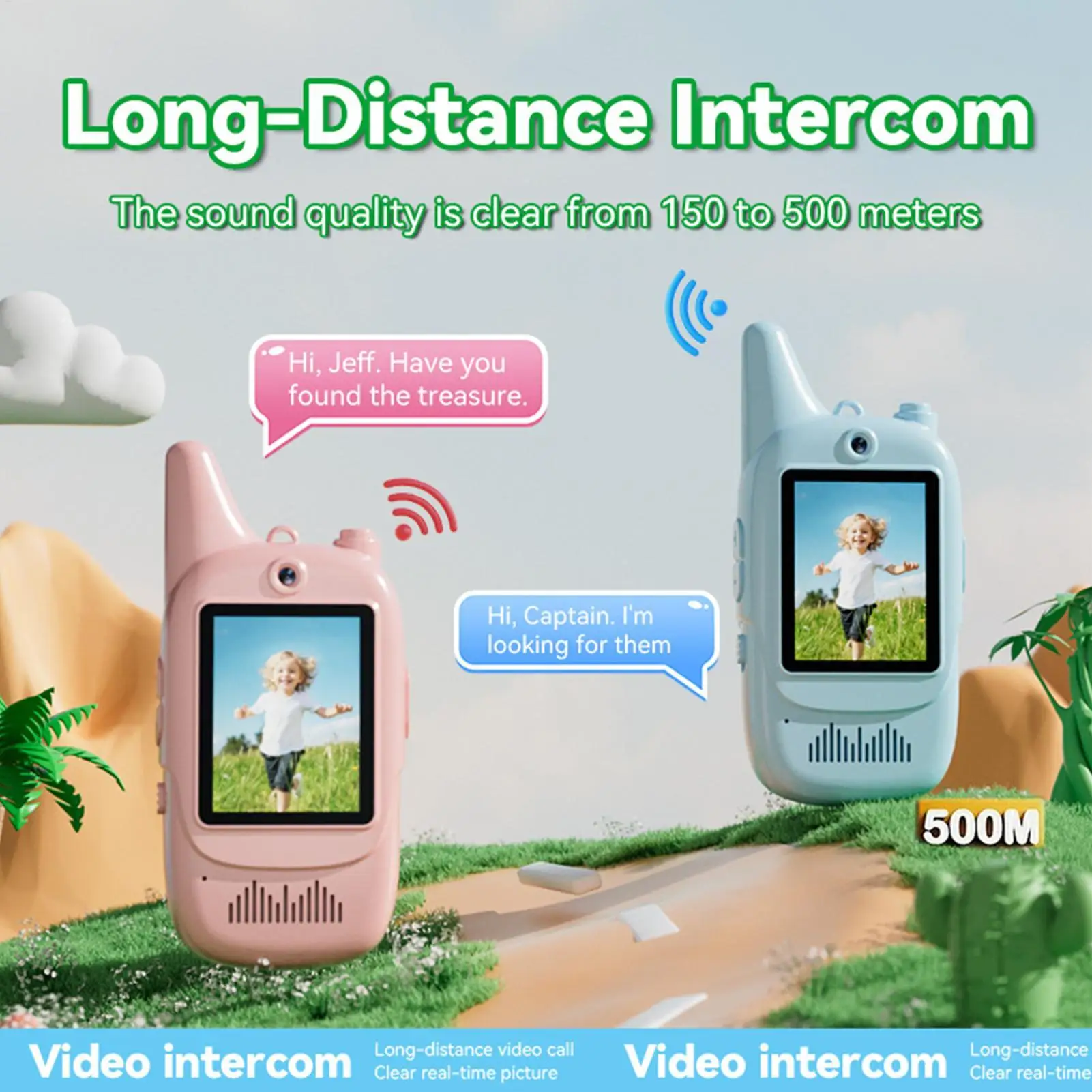Aggiorna i giocattoli parlanti video per bambini per bambini Gioco portatile bidirezionale per interni ed esterni a lungo raggio per regali di compleanno per bambini