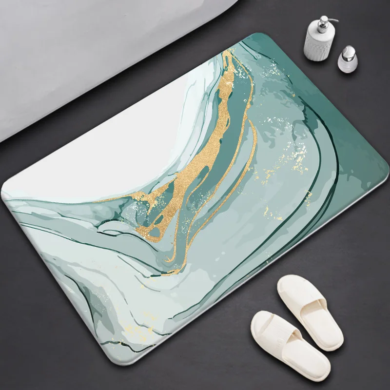 

Diatom Ooze Bathroom Absorbent Mat Household Quick-Drying Floor Mat Light Luxury Bathroom Entrance Plastic Footpad Mat Non-Slip