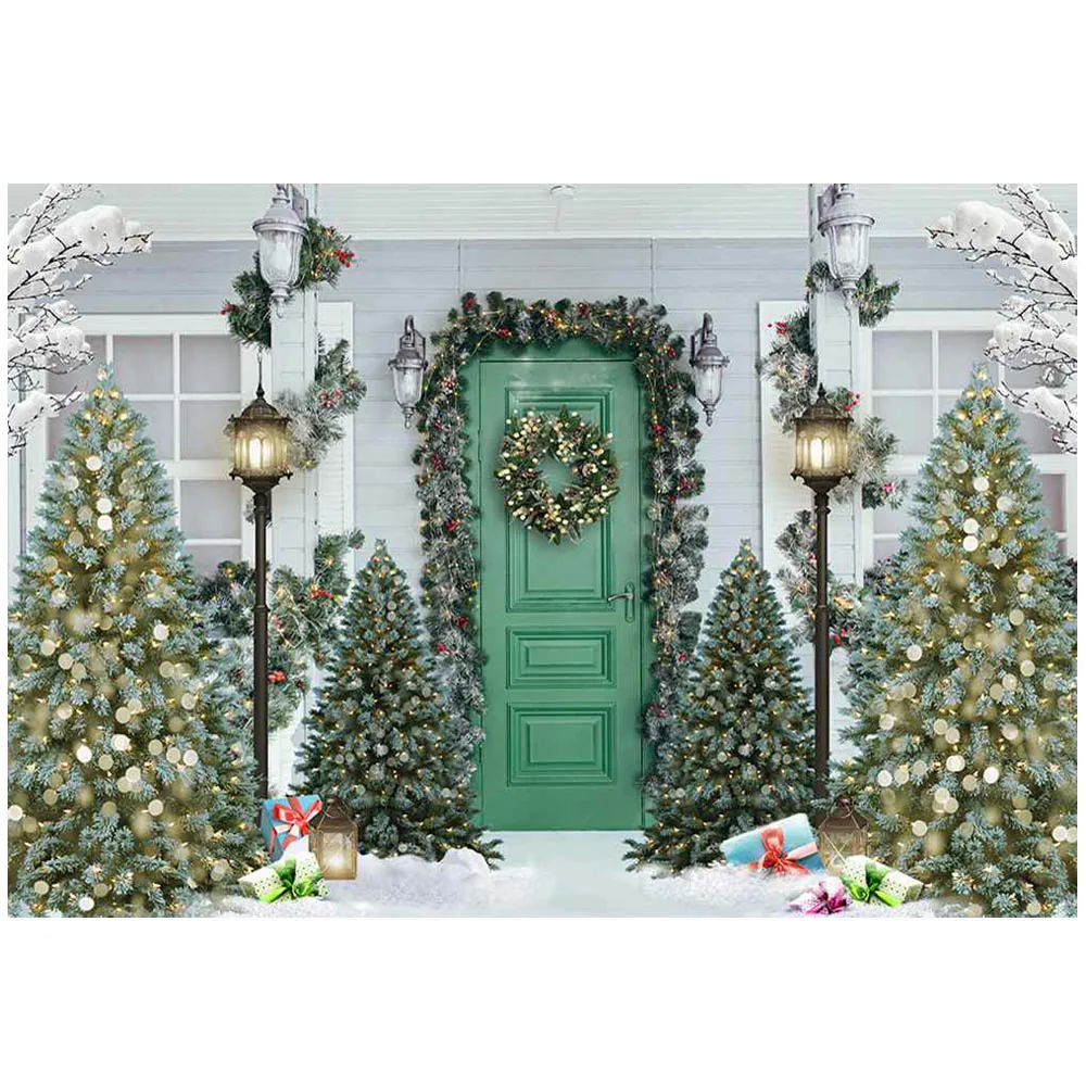 Mocsicka-クリスマス写真の背景,緑のドア,写真,ポートレート写真,背景