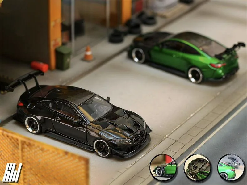 

SW 1:64 M4 G82 Flossmann Full Widebody Kit Die-Cast Car Model Miniature Gifts