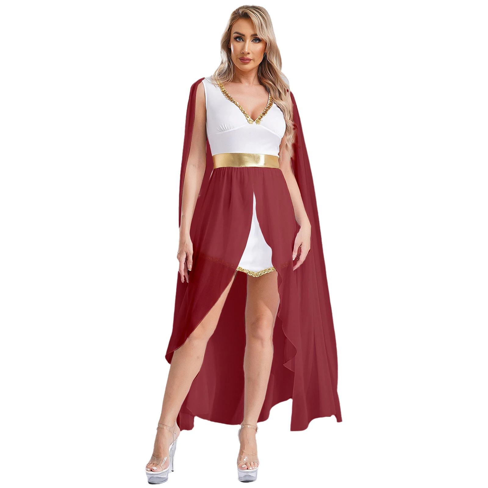 

Womens Ancient Greek Deity Queen Princess Costume Athenian Goddesses Toga Dress Halloween Cosplay Carnival Theme Party Dress Up