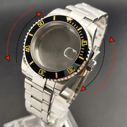40.5MM GMT 케이스 사파이어 유리 양방향 회전 케이스 N H34/35/36 무브먼트 28.5MM 다이얼 20mm 스트랩 액세서리에 적합
