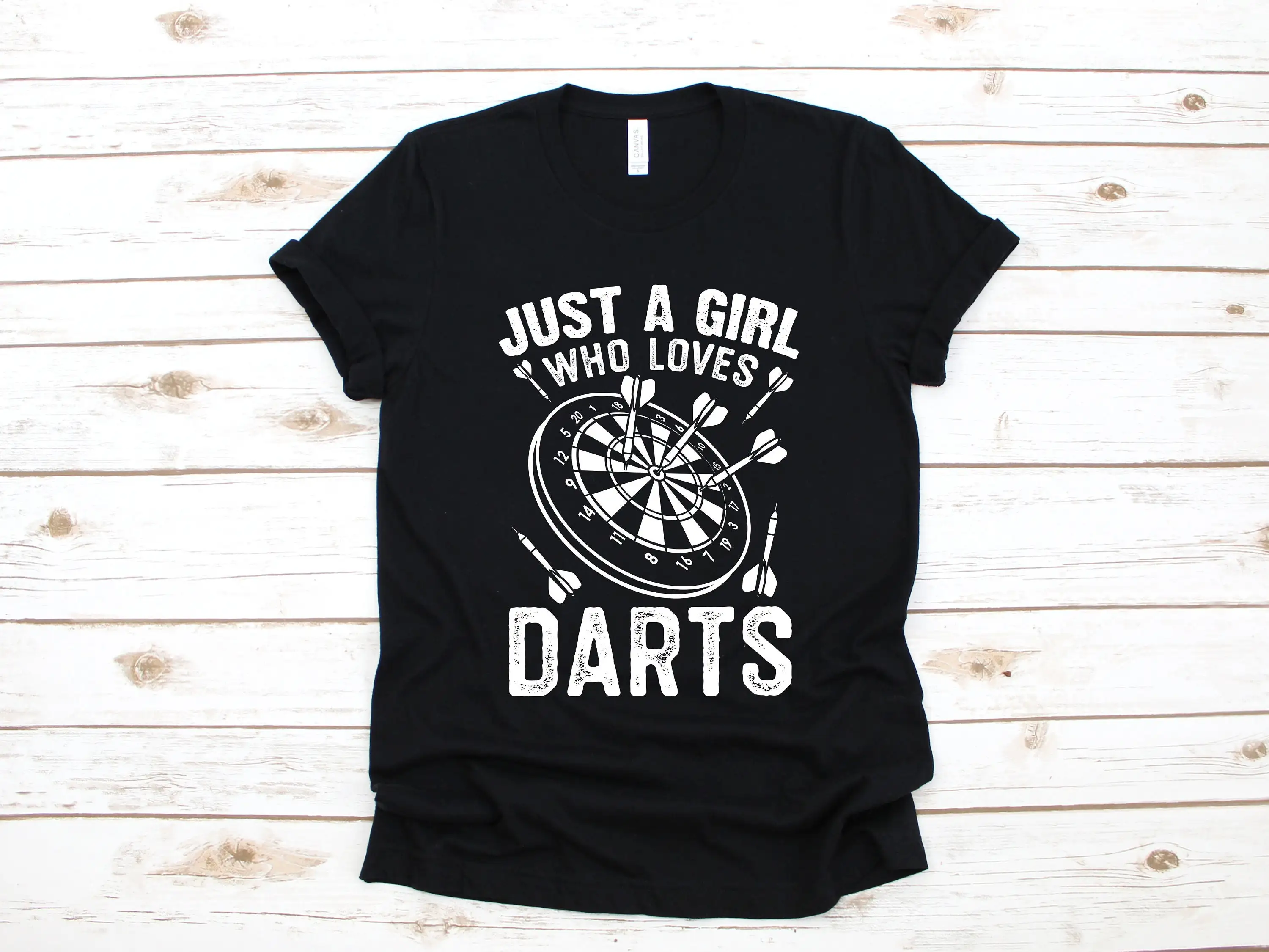 Girl Who Loves Darts T Shirt Women'S Funny Sweat Dartboard