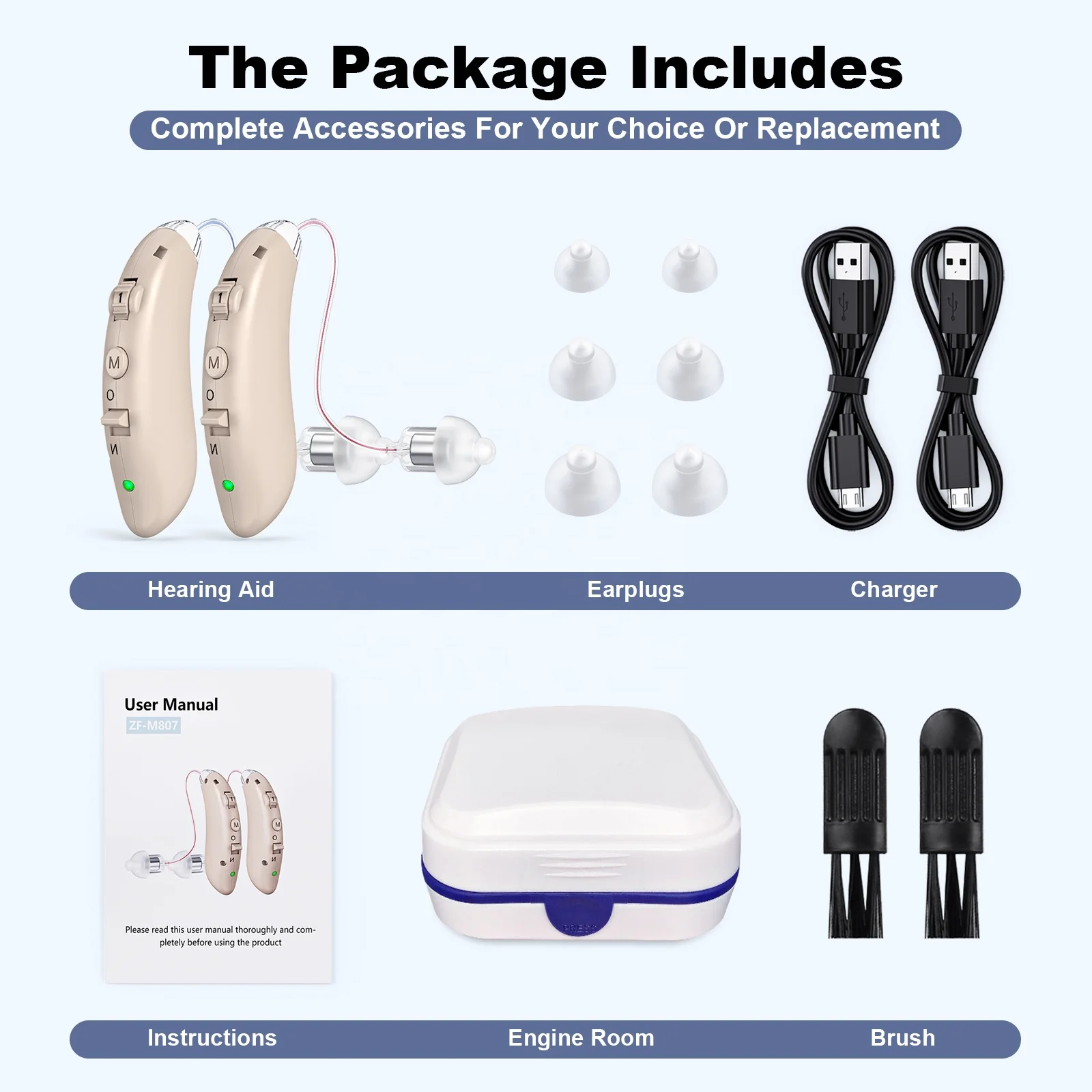 K&F bluetooth  digital new Rechargeable For Severe Hearing Loss Seniors Deafness