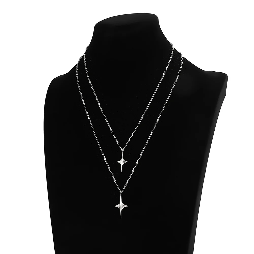 Einfache Herren-Halskette mit quadratischem silberfarbenem Edelstahl-Anhänger, Retro-Schlangenkette, Hip-Hop-Schmuck, Damen-Halskette, Accessoire – Detail 7