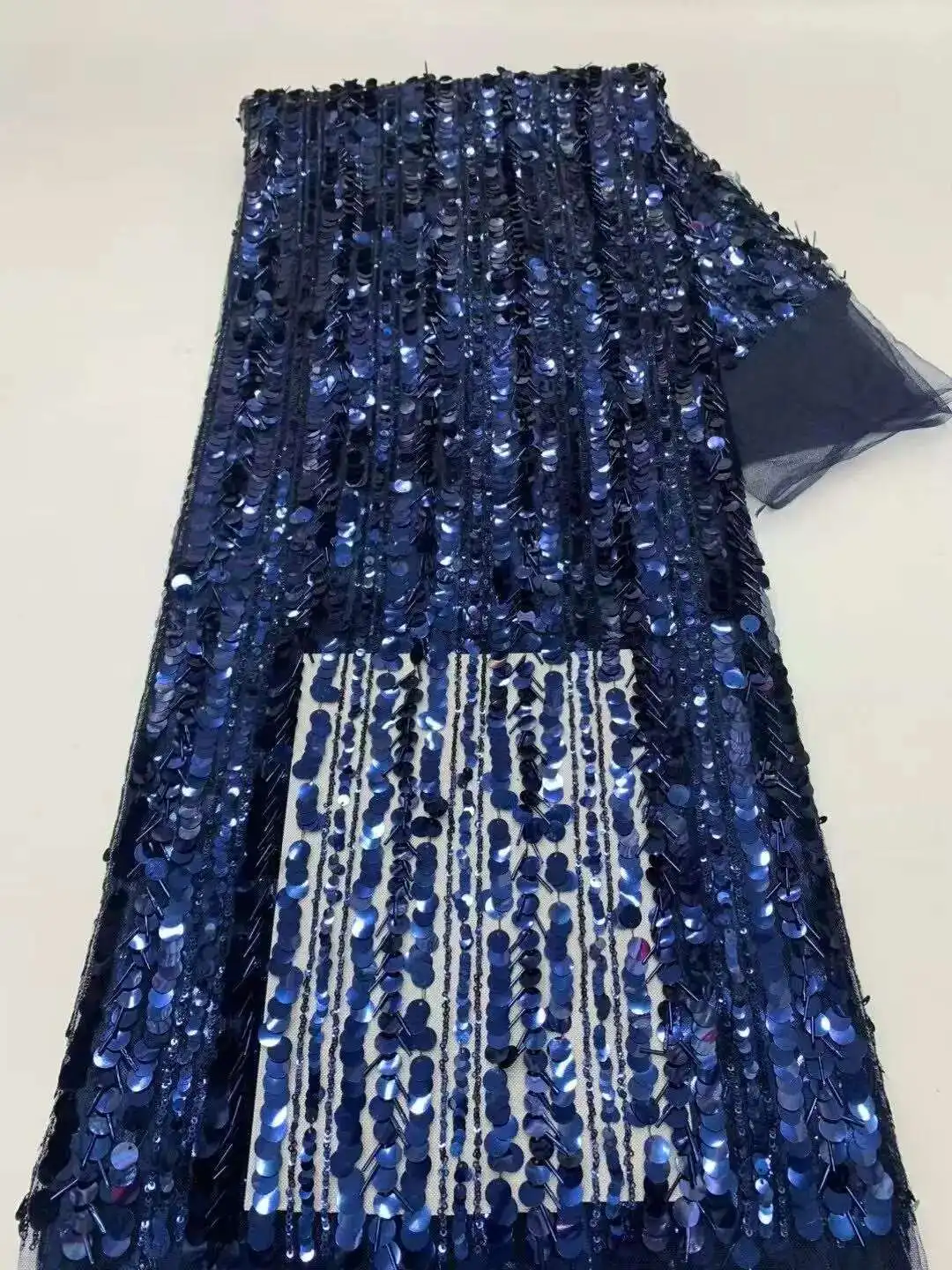

5Yards French Net Embroidery Sequins Tulle Lace Fabric High Quality African Mesh Lace Fabric For Women Evening Party Dress