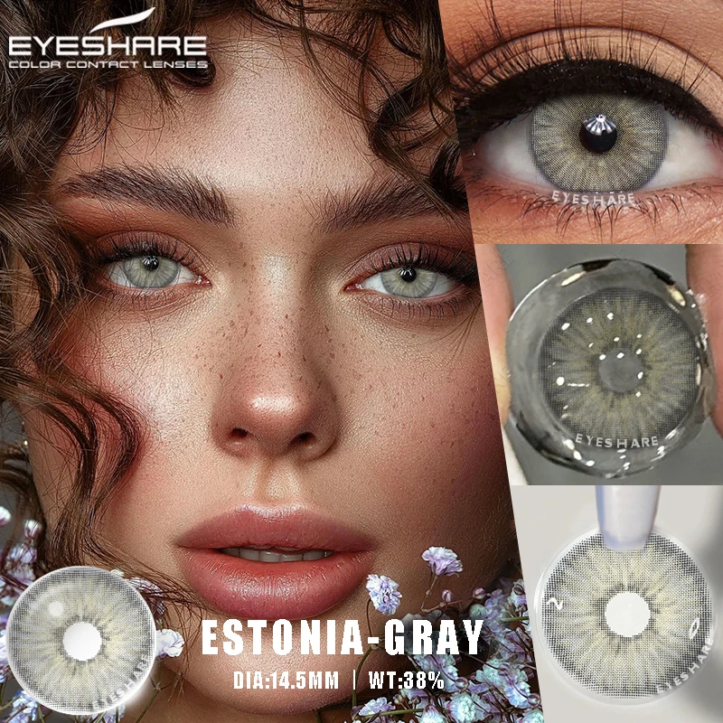 EYESHARE 1 Pair Color Contact Lenses for Eyes Blue Eye Color Lenses Natural Colored Pupils for Eyes Green Contacts Gray Lenses