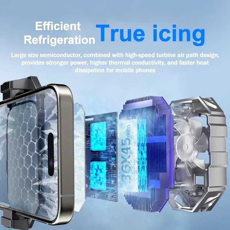 SL21 Mobile Phone Cooler Semiconductor Fast Cooling Fan Radiator for IOS Android Back Clip Freeze Digital Display Cool Heat Sink