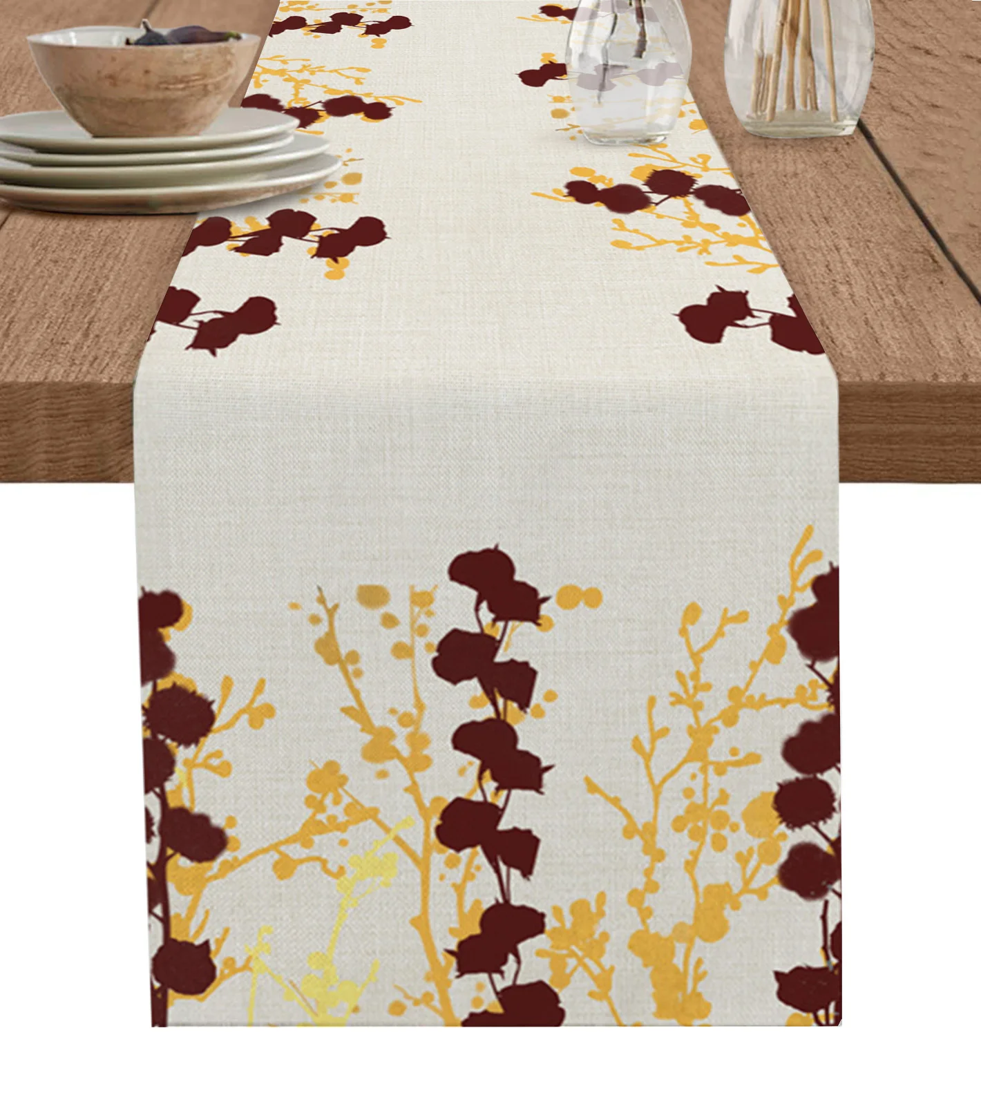 

Plant And Flower Watercolor Table Runner Decoration Home Decor Dinner Table Decoration Table Decor