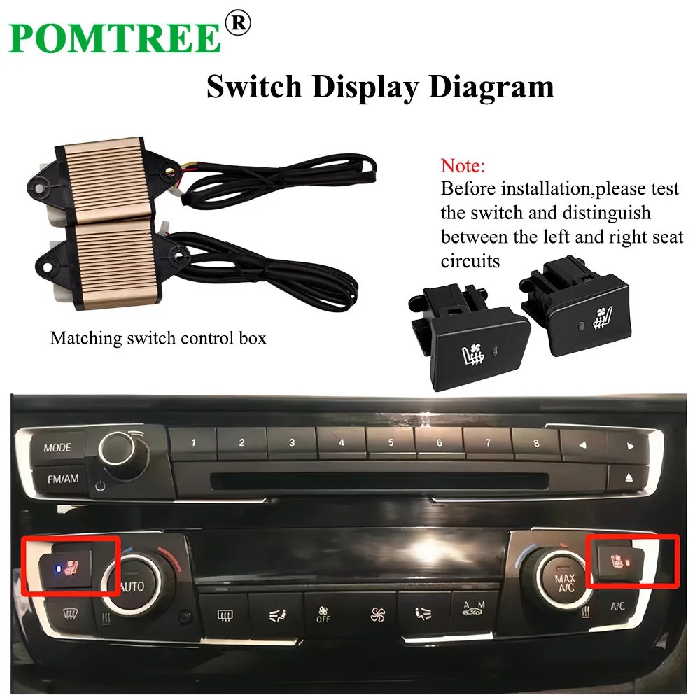 Built-in Car Seat Ventilation Cooling And Heating System Kit Fit 2 Seats,Dedicated Switch Compatible With 2025 BMW X1 Series