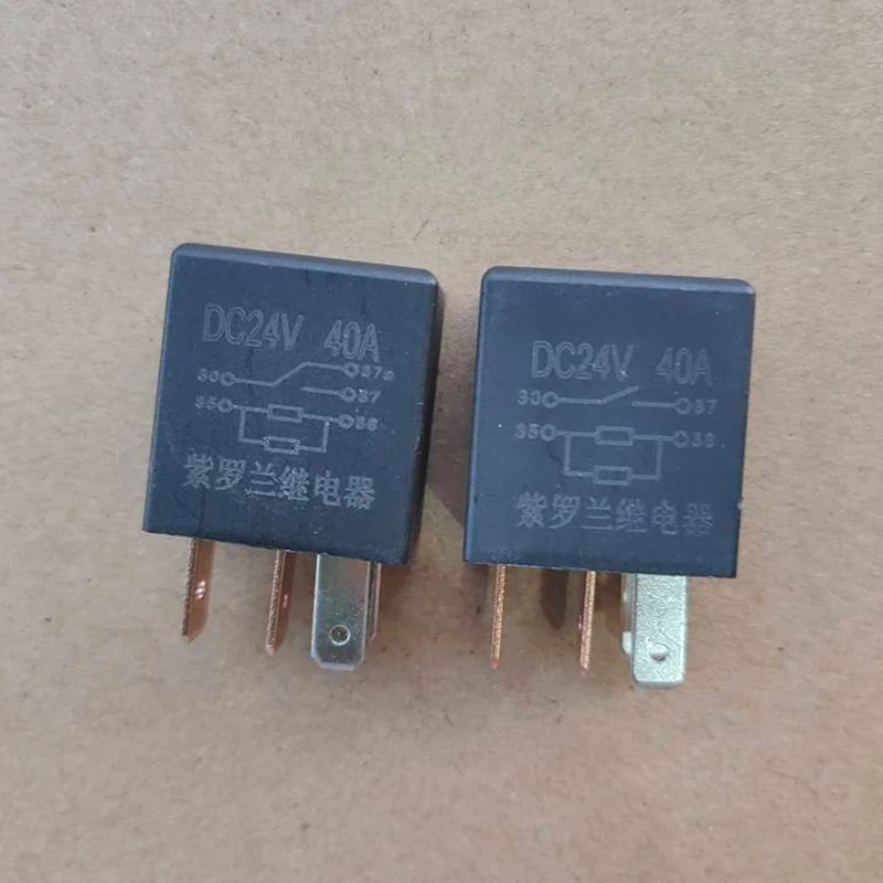 

Car Truck Relay DC 24V 40A Rated Current 1NO 1NC SPDT 4/5 Pins Automotive Alarm Relay Automotive Parts