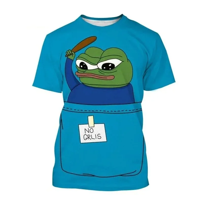 Pepe the Frog 3D Print Funny Sad Frog Graphic clothing Short Sleeve Tshirt Oversized Tops Quick-drying Tee casual streetwear