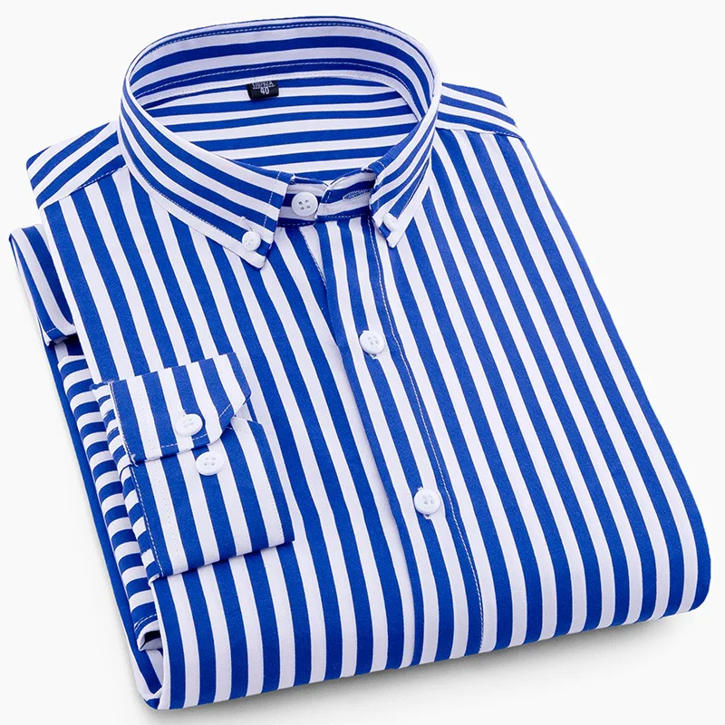 

Spring and autumn multicolor striped polyester fiber men's shirts with long sleeves men's casual shirts， streetwear