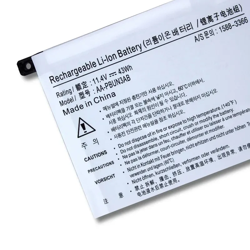 New AA-PBUN3AB PBUN3AB for Samsung NP530E5M NP740U5 Spin NP740U5L-Y03US 800G5M Laptop Battery 11.4V 3780mAh 43Wh Lithium Battery