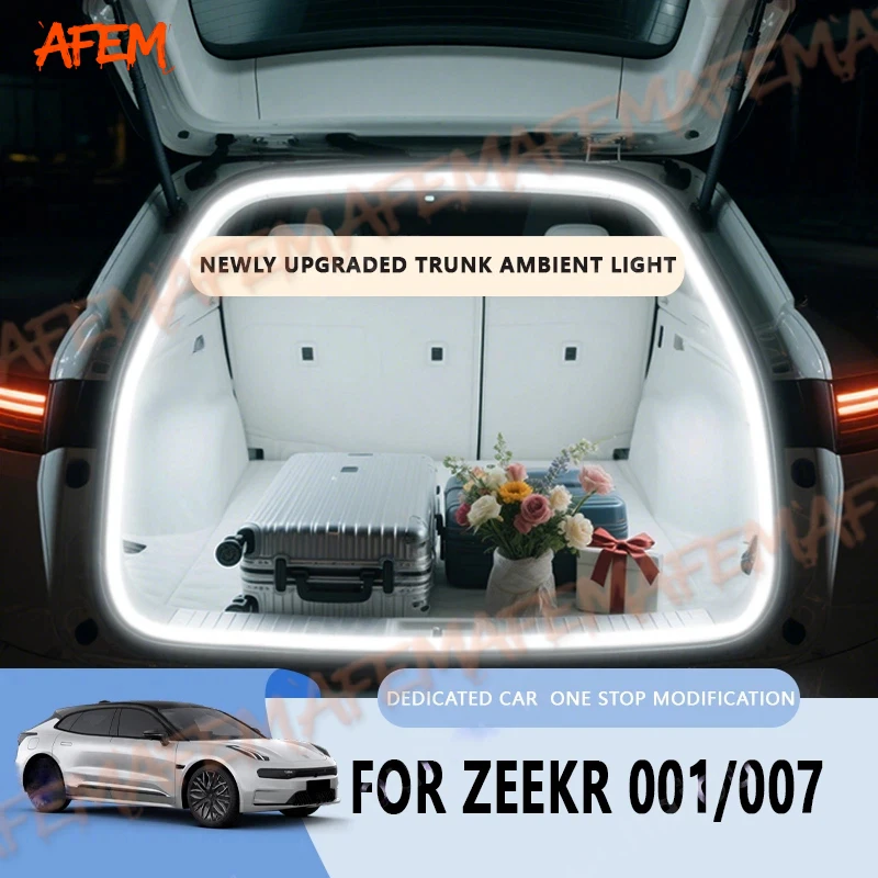 For ZEEKR 001 009 Trunk light modification light Atmosphere lights White warm white Rear Trunk LED Light Bar