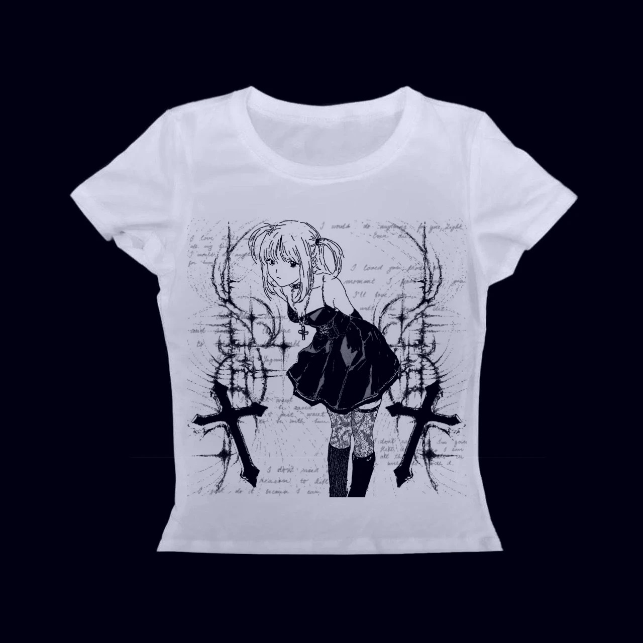Y2k Women 90s Vintage Crop Top Clothing Baby Tees Tops Women's T-shirts Goth Anime Girl Printing Emo Kpop Goth Baby Tee Harajuku
