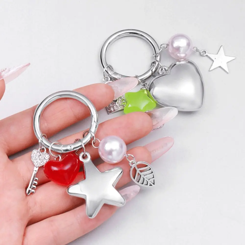 Bag Pendant Y2k Star Heart Keychain Portable Stylish Romance Star Heart Keyring Fashion Colorful Backpack Pendant