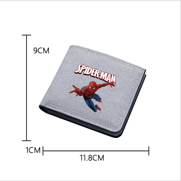 Disney Marvel Spiderman Foldable Coin Purse Anime Movie Cartoon Print Wallet Men Work Daily Money BankCard Storage Mini Bag Gift