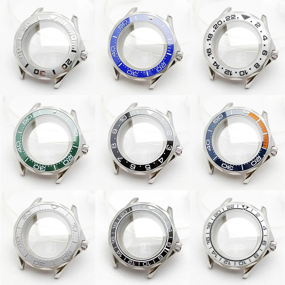 

42mm Seamaster300 case Men's Stainless Steel Sapphire Glass Waterproof Watch Case For NH34 NH35 NH36 Movement Parts Accessories