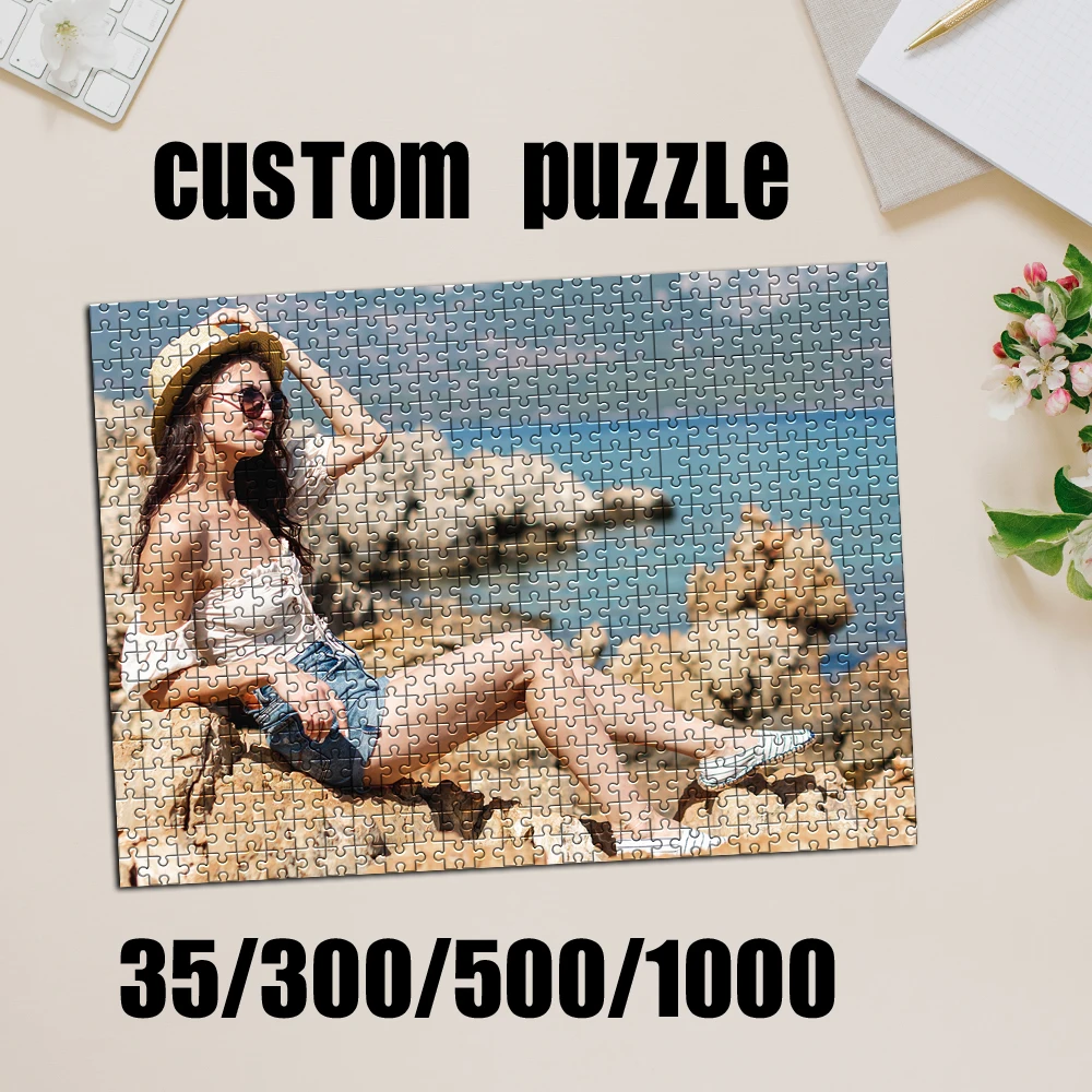 35/300pcs  Creative girl Custom Photo Personalised Decompression Puzzles Personalized Photo For Kids Toy Love Gift