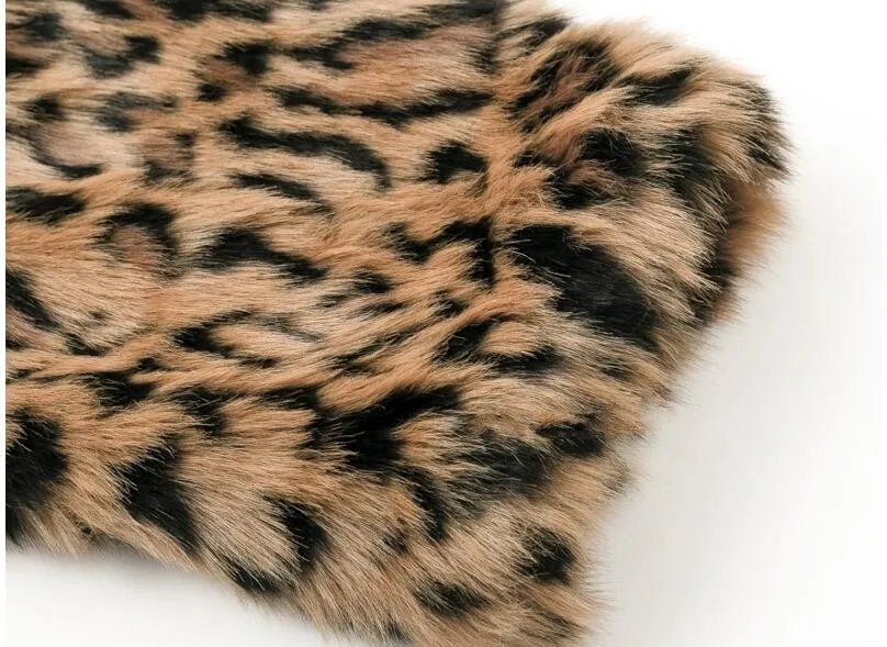 النساء فو الفراء ليوبارد معاطف العمل سترة معطف قصير رفض طوق سميكة الدافئة Y2k الشارع الشهير أنيقة الخريف جواكت شتوية #6