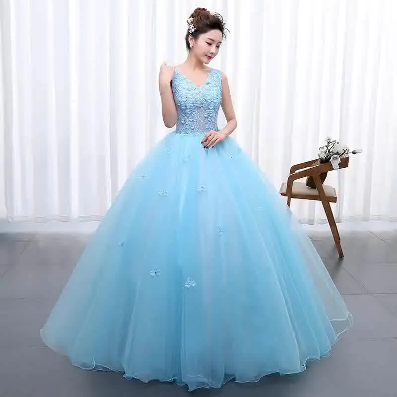 

GUXQD Sky Blue Ball Gown Quinceanera Dresses Appliques Tulle Prom Birthday Party Gowns Formal Occasion robes de soirée