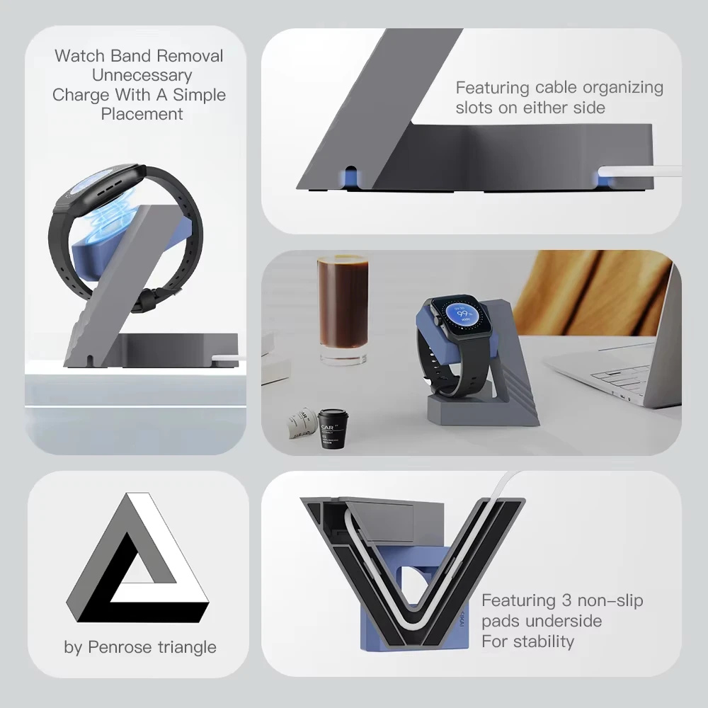 SIKAI Smart Watch Charger Stand for OPPO Watch x3 /Watch x2 /Watch 4 Pro/3 Pro/3/SE Holder Dock Desktop Storage Cable Storage