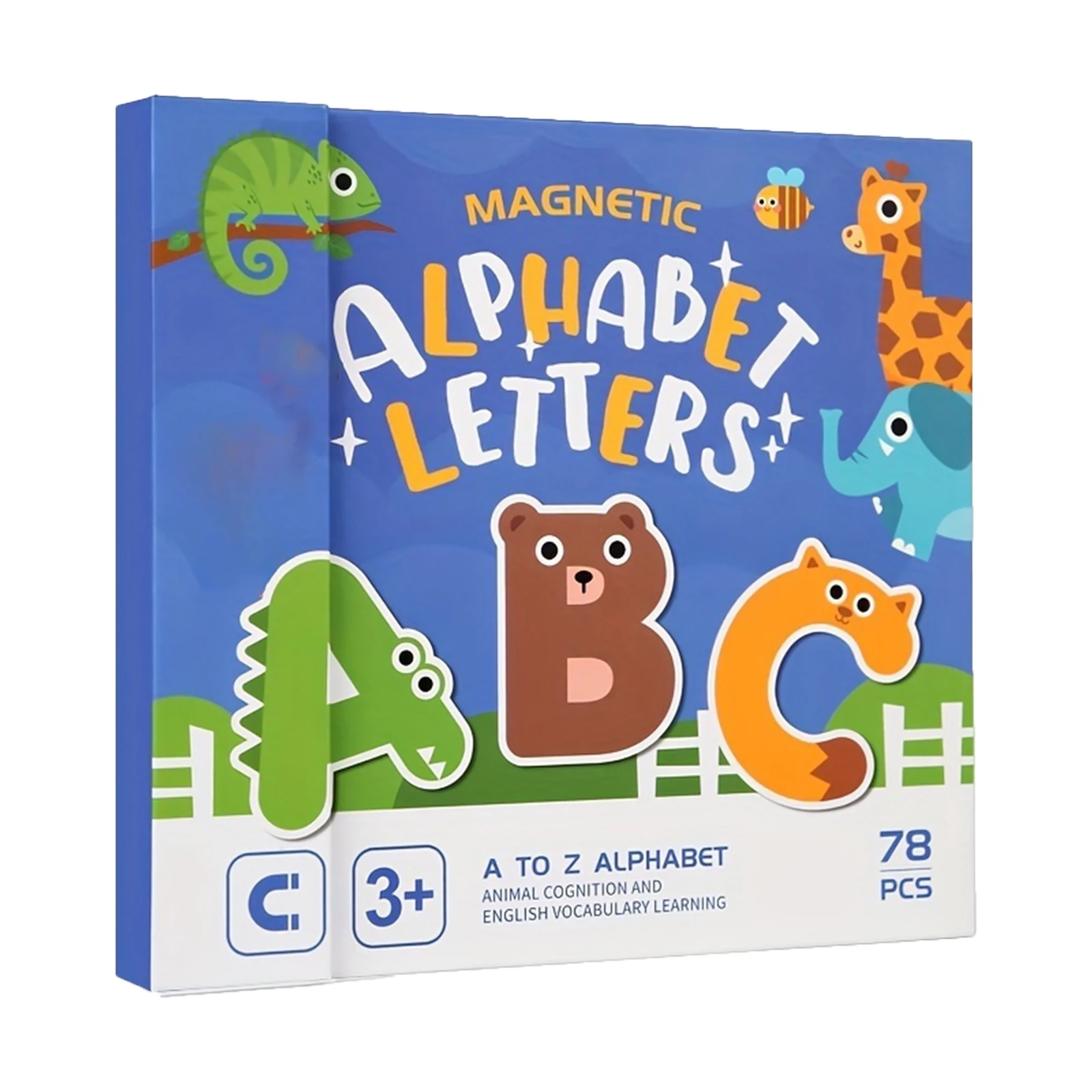 

Magnetic Alphabet Puzzle Book for Kids – Interactive English Letter Learning Toy with Reusable Stickers & Storage Case