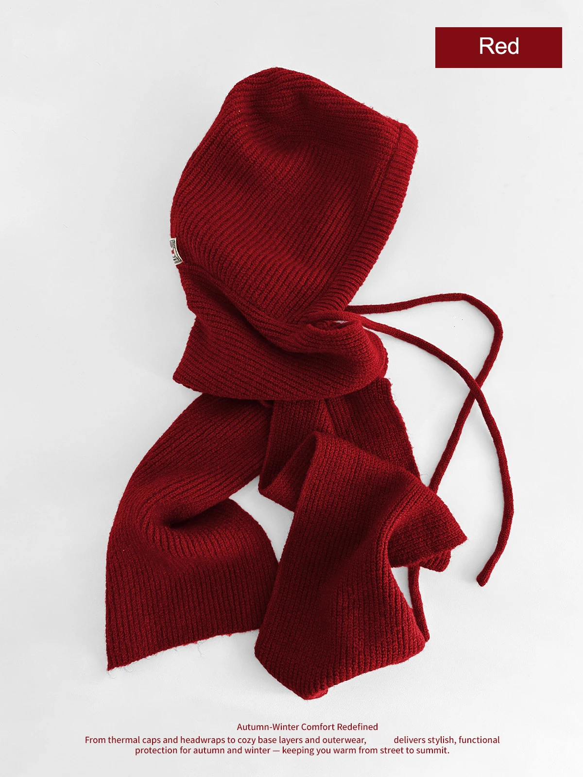 Gestrickte Mützen aus Wollmischung für Männer und Frauen, Sturmhaube, Winter, warm, Unisex, Kapuzenmütze, Halskragen, Schal, Mütze, Skimütze, kalte Hüte – Detail 7