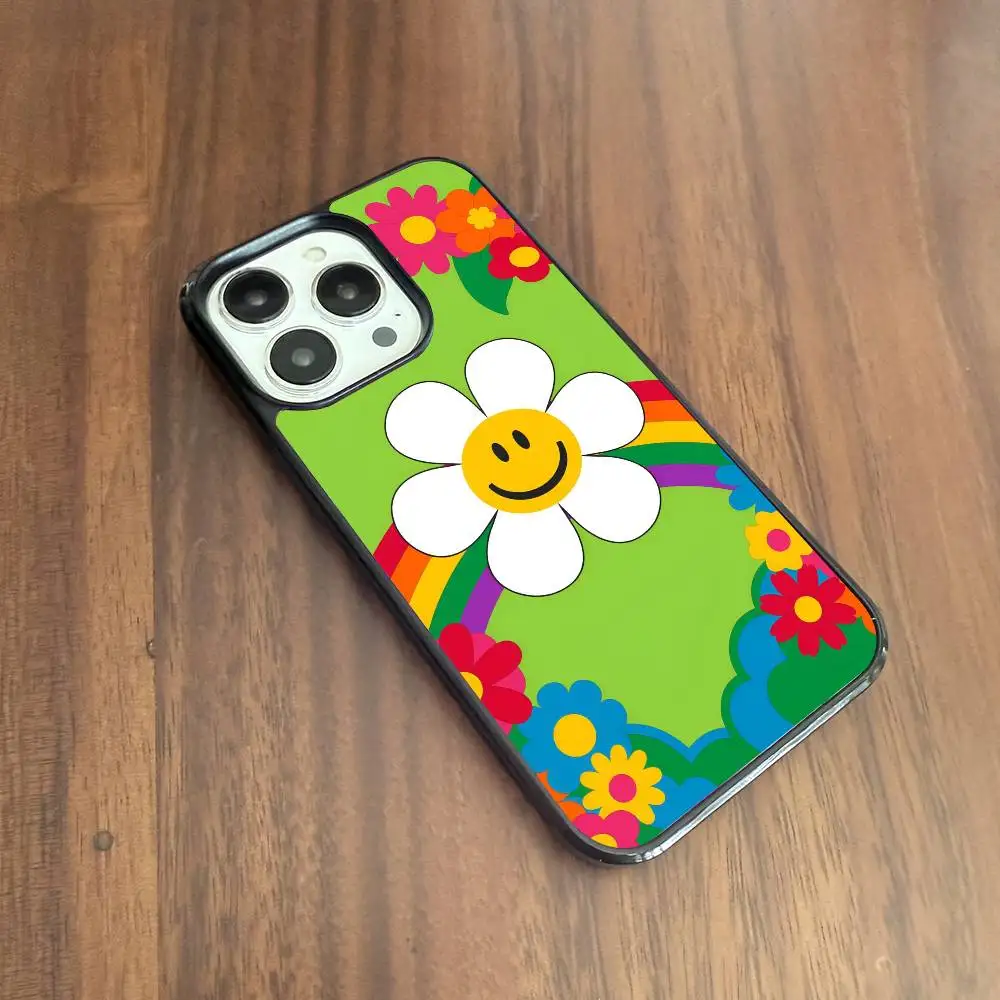 Flor cama w-wiggle w-wiggle caso de telefone móvel adequado para apple 16pro max 15 14 13 12 mini 11 remendo preto casca dura