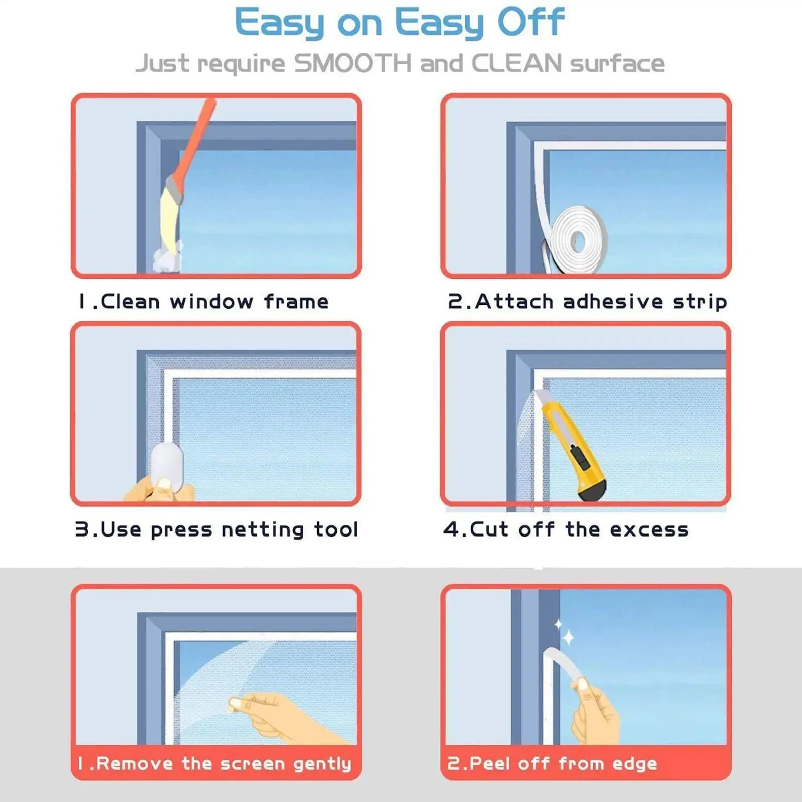 Window Screen Mesh Self-Adhesive Sliding Door Fly Screen Mesh Adhesive Replacement Parts Netting For Bedroom Home Frame Living