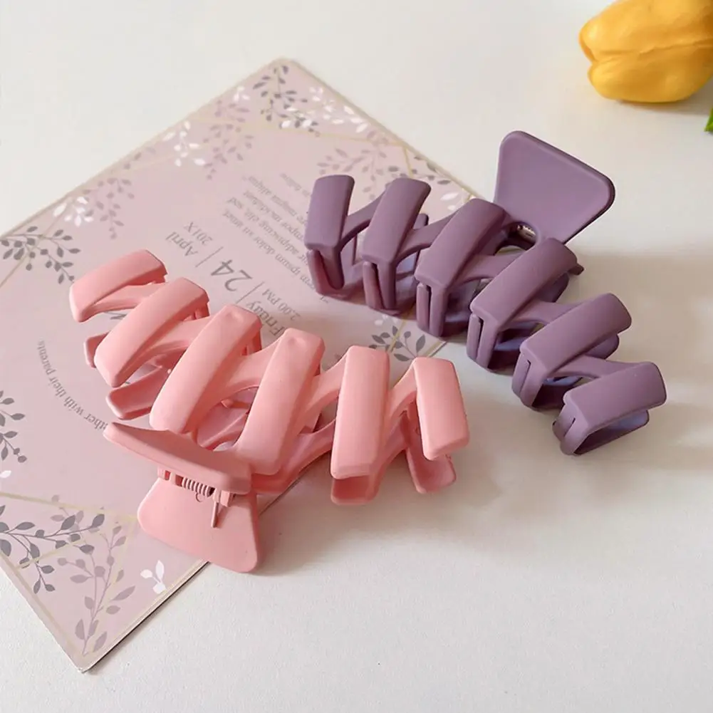 Head Shark Clip Solid Color Large Size	Hair Clip Trendy Trendy Resin Strong Claw Hair Grip Fashion Dressing Up Head Clip