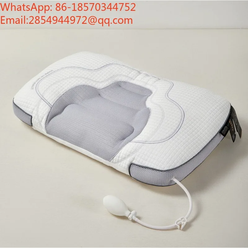 New Adjustable Height Airbag Inflatable Neck Pillow Breathable Adult Cervical Support Sleep Pillow Core