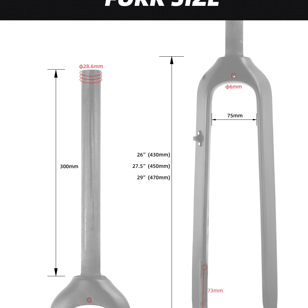 Java 3K Carbon MTB-Gabel, gerades Rohr 100/110 mm TA Steckachse, 26/27,5/29 Zoll MTB-Fahrradgabel – Detail 3