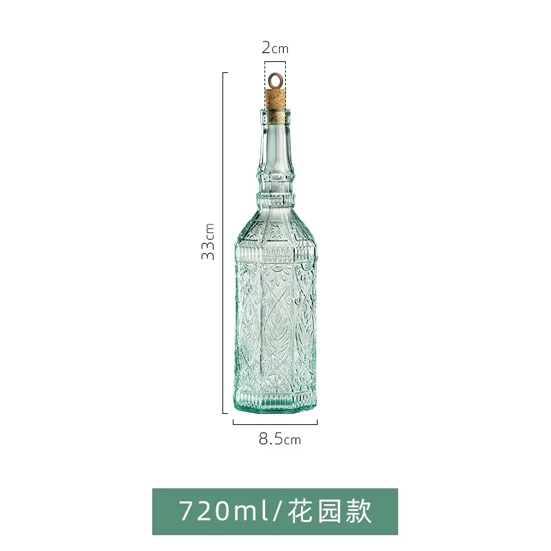 European-style household oil bottle glass bottle kitchen large-capacity soy sauce vinegar bottle household sub-bottling