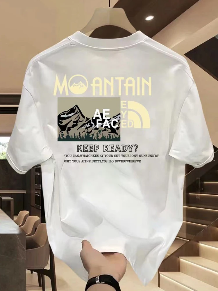 

T-shirt Fashion Brand High-grade Short Sleeve Men Summer 2024 New Ins Loose Heavy Round Neck Pure Cotton Plankton handsome shirt